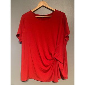 INC - Bright Red T-shirt w/ tie feature - XL